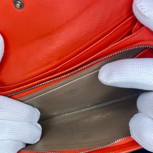 Bottega Veneta Orange Intrecciato Nappa Leather Flap Waller - Picture 13 of 15